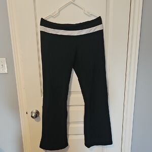 lululemon athletica Black Leggings with White Waistband